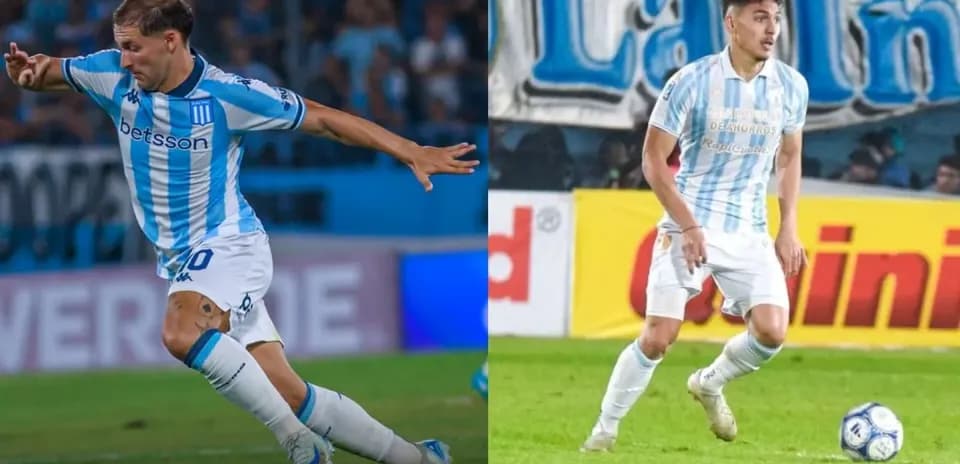 Jugadores de Racing Club en acción durante el partido