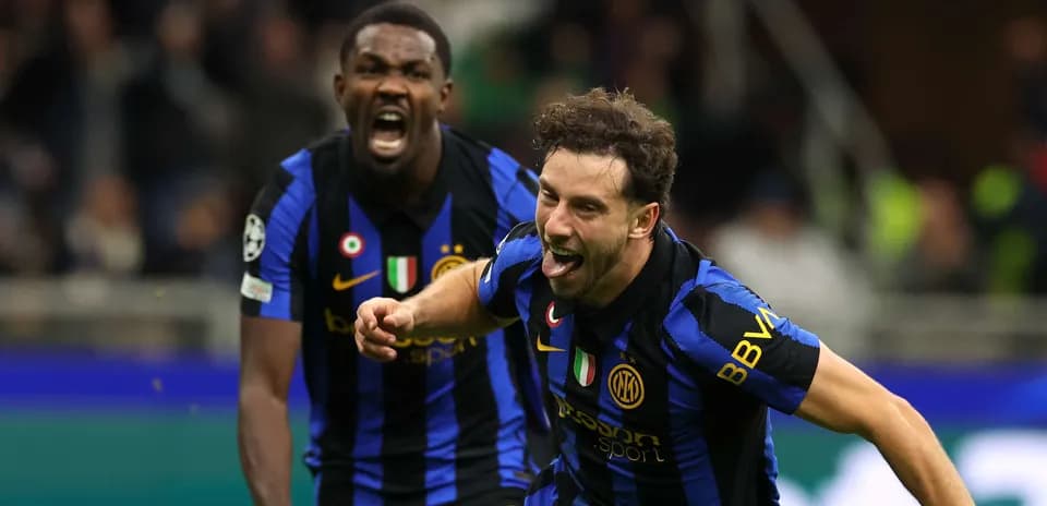 Jugadores de Inter celebrando un gol