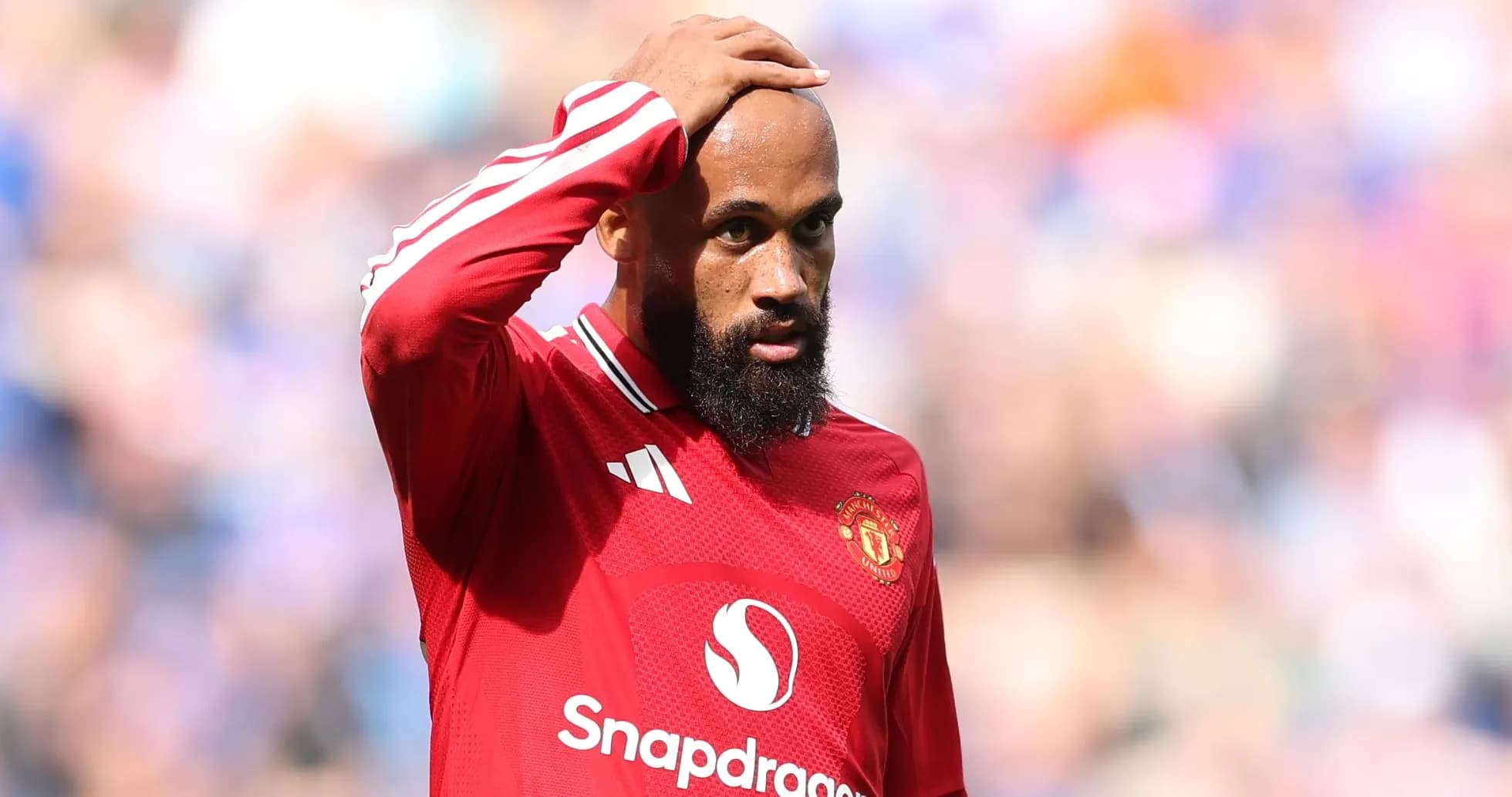 Jugador de Manchester United en acción durante partido