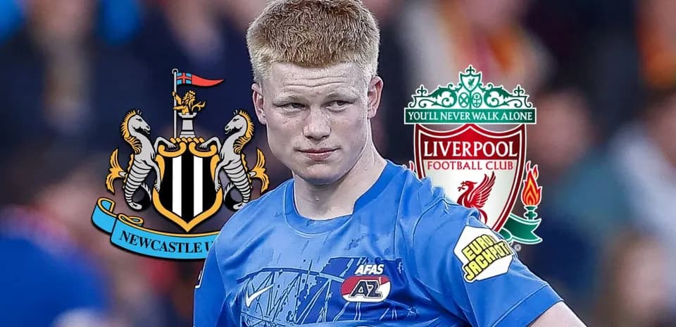 Jugador de AZ Alkmaar con logotipos de clubes rivales