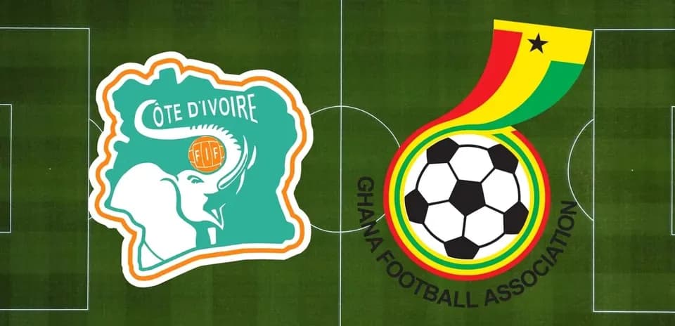 Logos de Côte d'Ivoire y Ghana en el campo