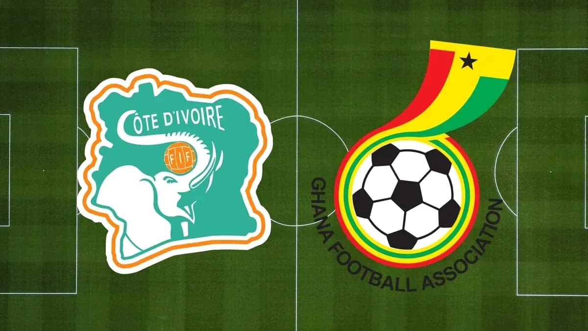 Logos de Côte d'Ivoire y Ghana en el campo