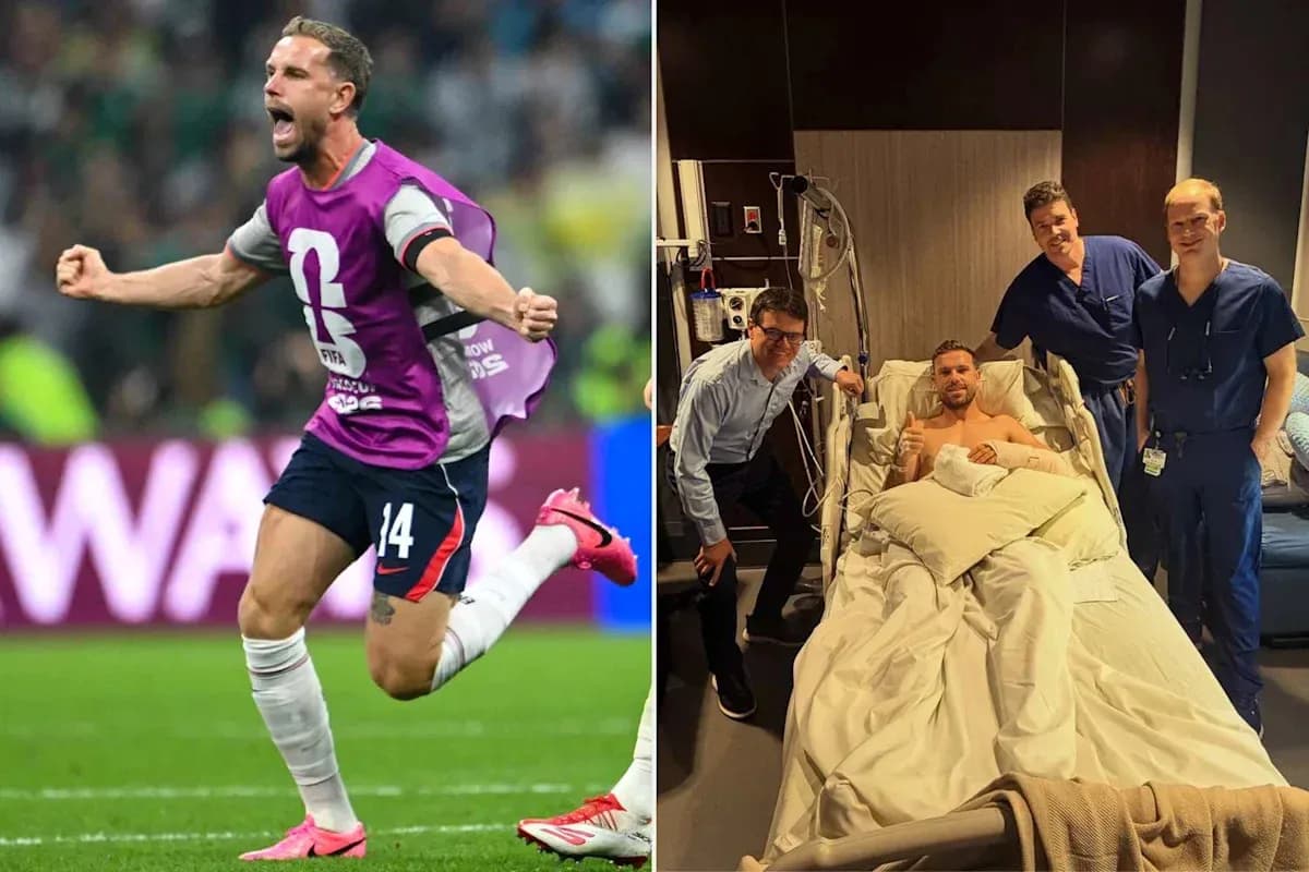 Jugador celebrando gol y luego en hospital con médicos