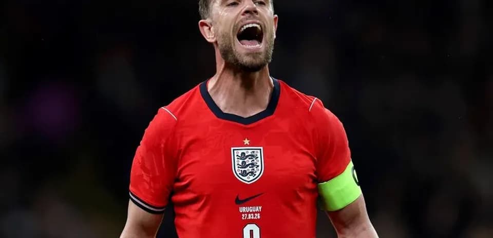 Jugador de Inglaterra celebrando durante el partido