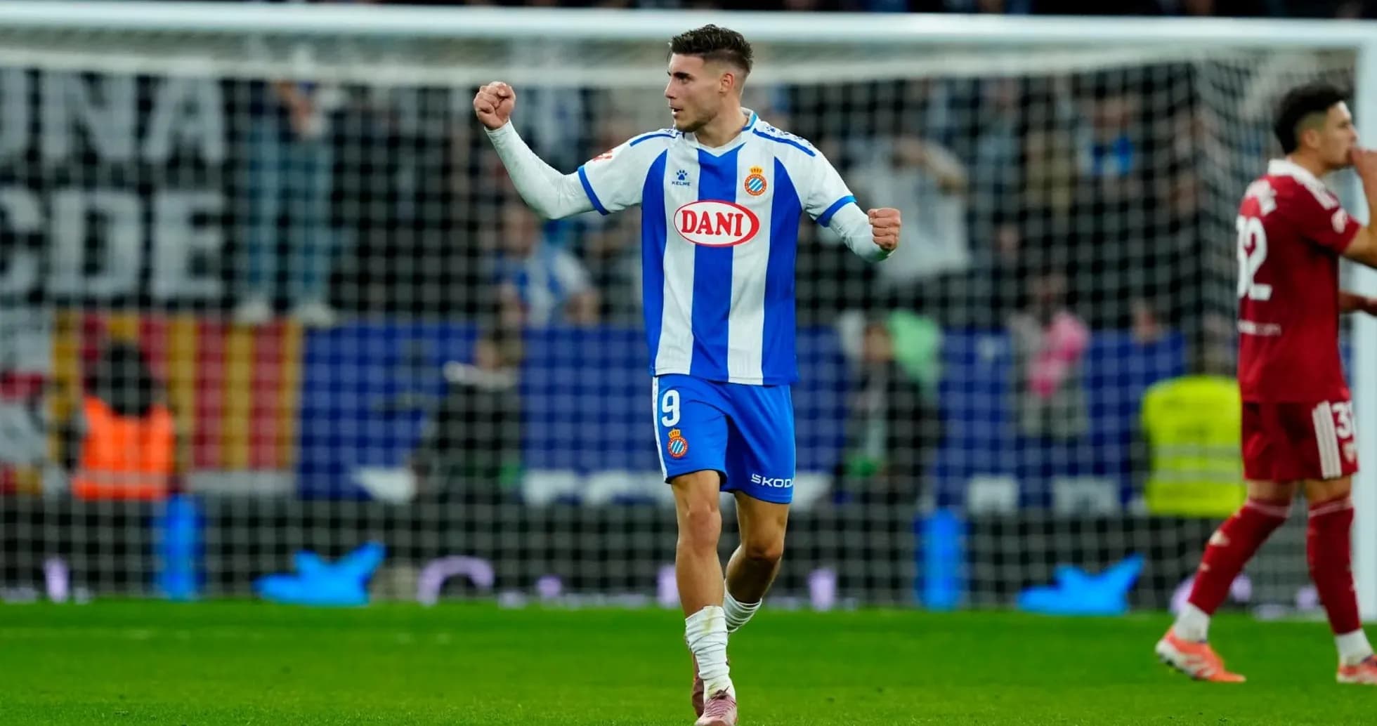 Jugador de Espanyol celebrando un gol