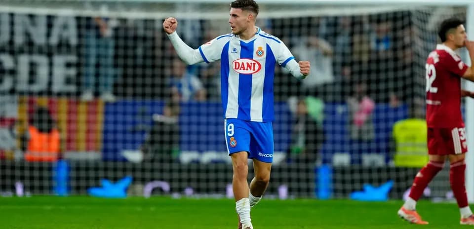 Jugador de Espanyol celebrando un gol