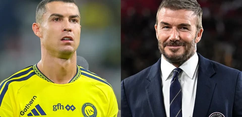 Cristiano Ronaldo y David Beckham en retratos separados