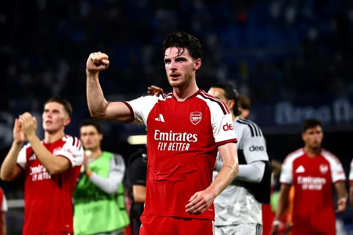Jugador de Arsenal celebrando tras el partido