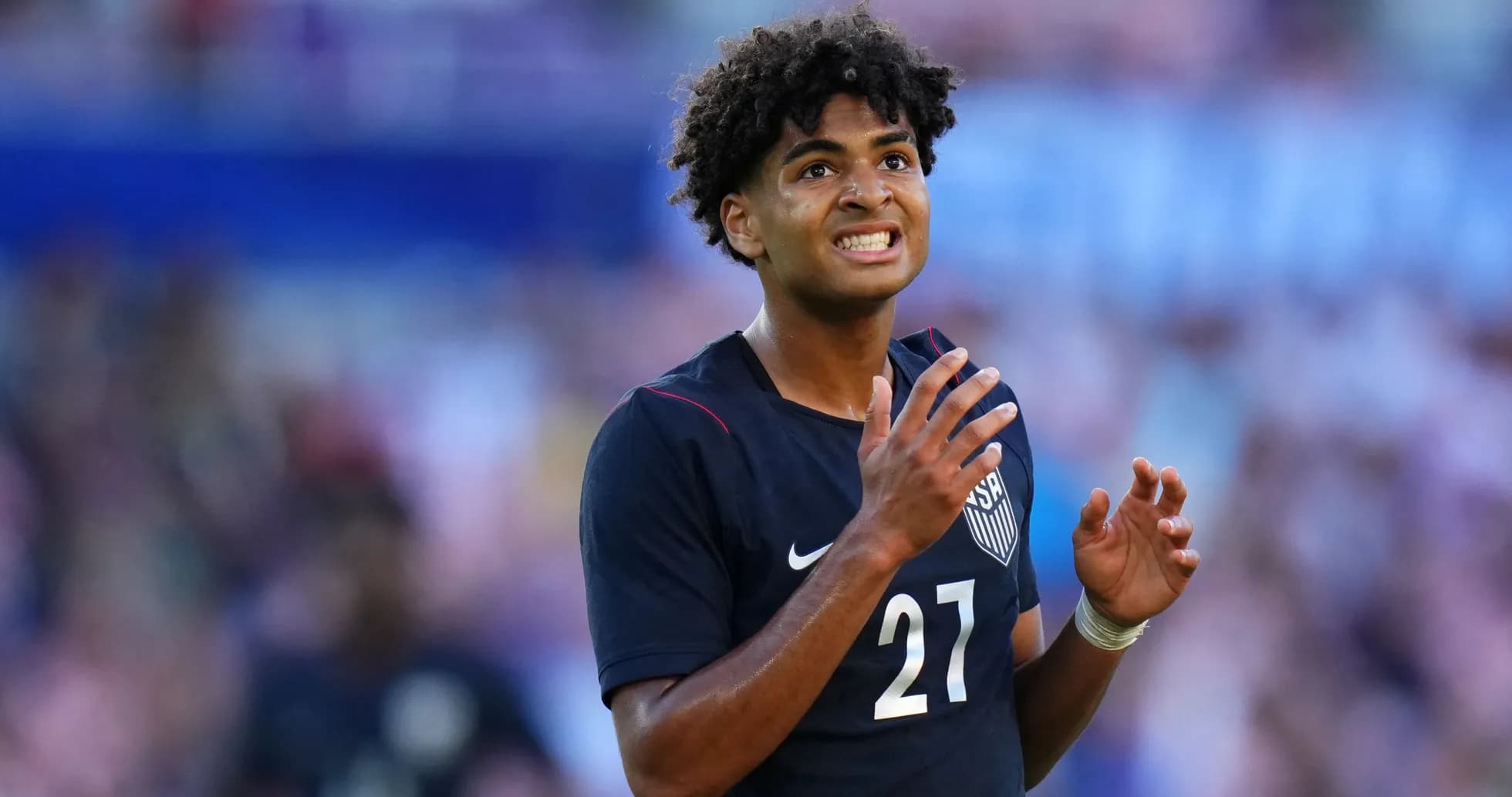 Jugador de Estados Unidos durante un partido de fútbol