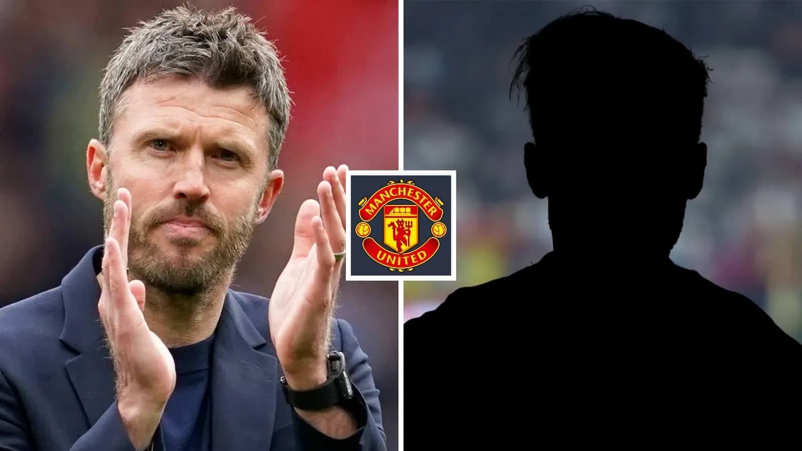 Entrenador aplaudiendo con logo de Manchester United
