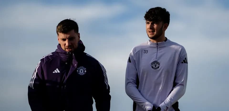 Jugadores de Manchester United en la sesión de entrenamiento