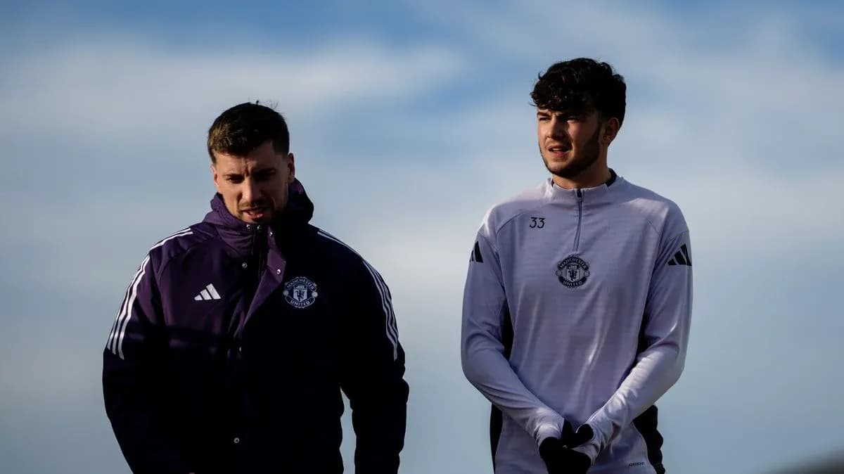 Jugadores de Manchester United en la sesión de entrenamiento