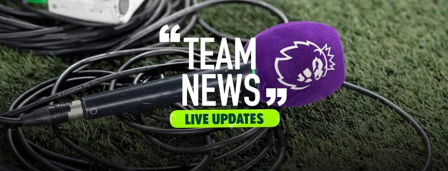 Mic on grass with team news announcement text
