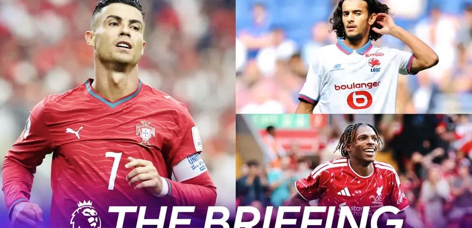 Cristiano Ronaldo and two players during match highlights