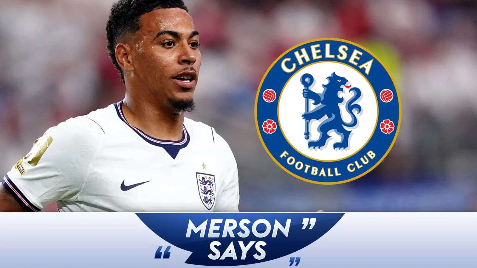 Jugador de Inglaterra con uniforme de Chelsea en acción