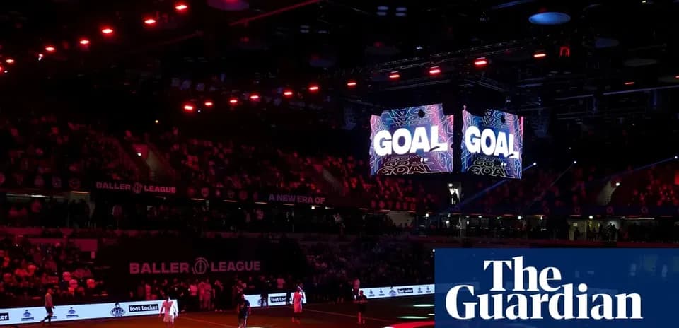 Pantalla mostrando 'GOAL' en un evento deportivo