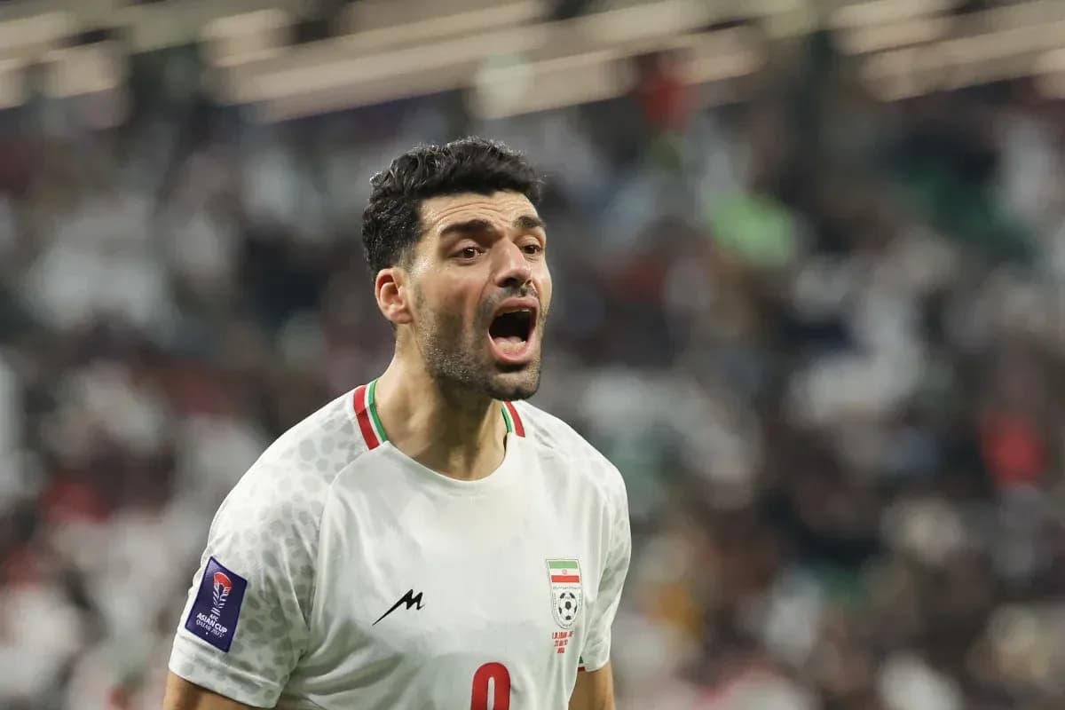 Jugador de Irán gritando durante un partido