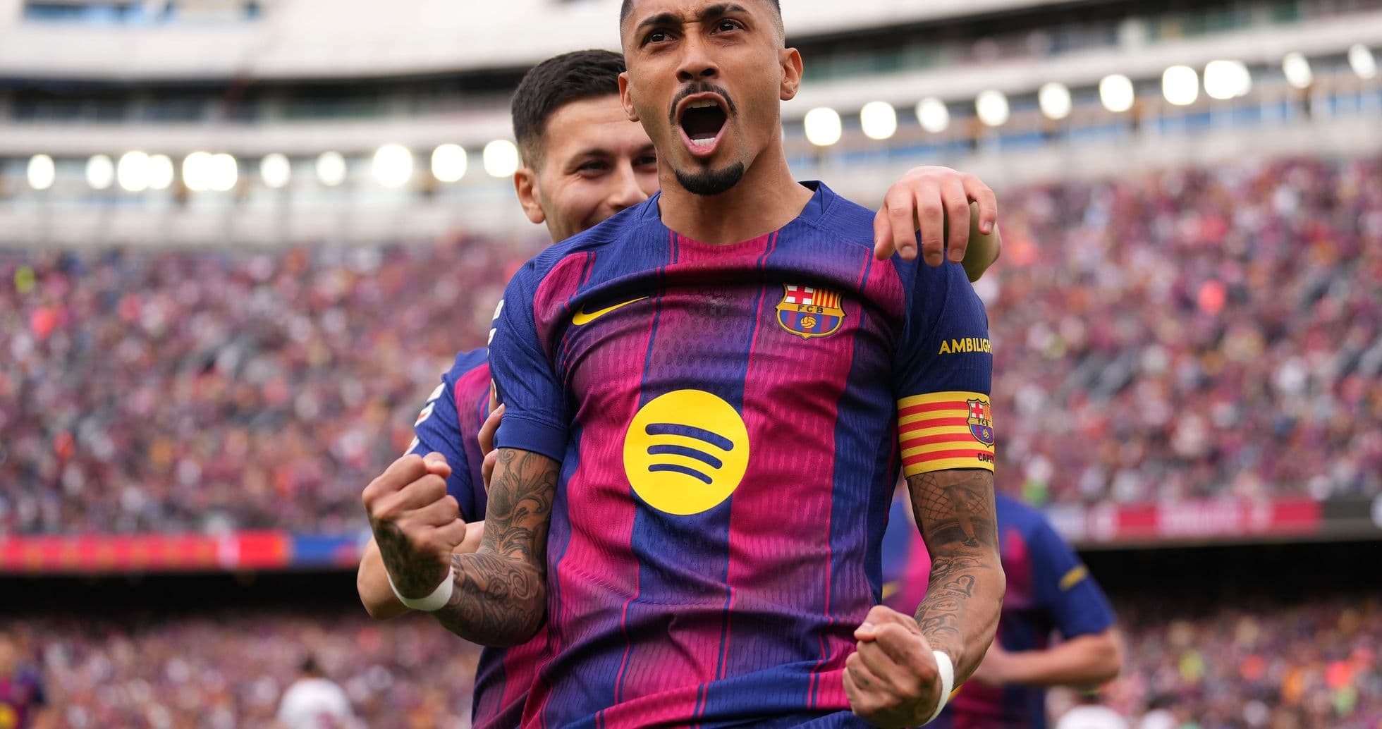 Jugador del Barcelona celebrando un gol
