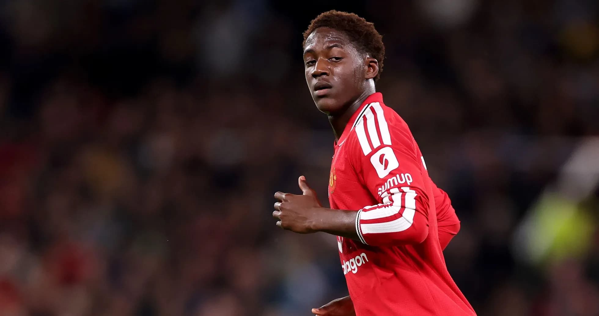Jugador de Manchester United en acción durante partido