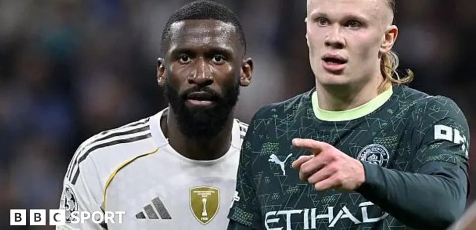 Rudiger y Haaland en un partido de fútbol