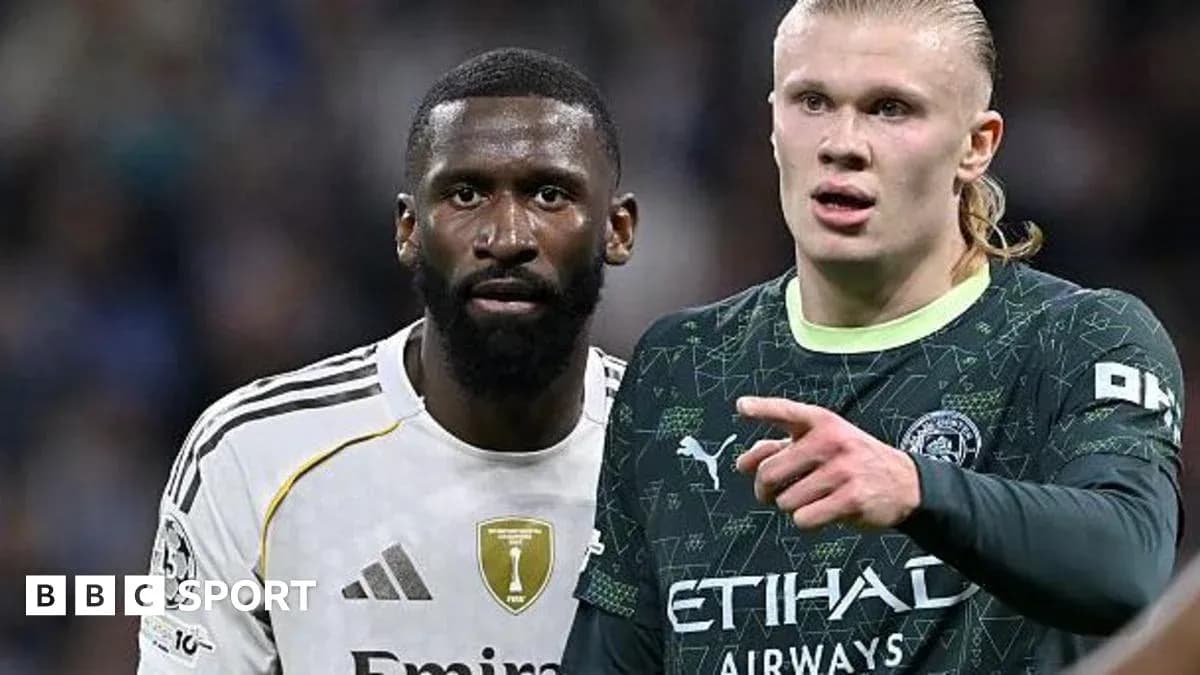 Rudiger y Haaland en un partido de fútbol