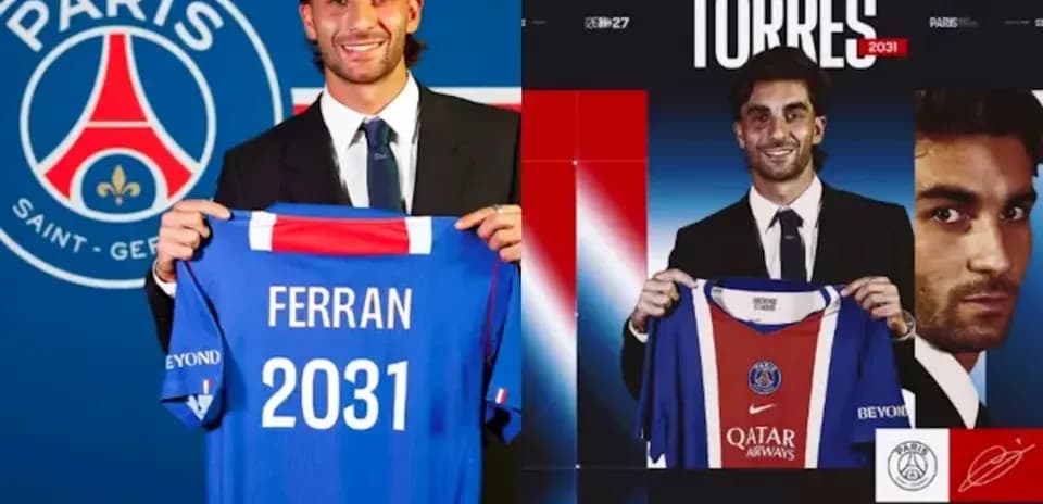 Ferran Torres presenta camiseta de PSG en conferencia