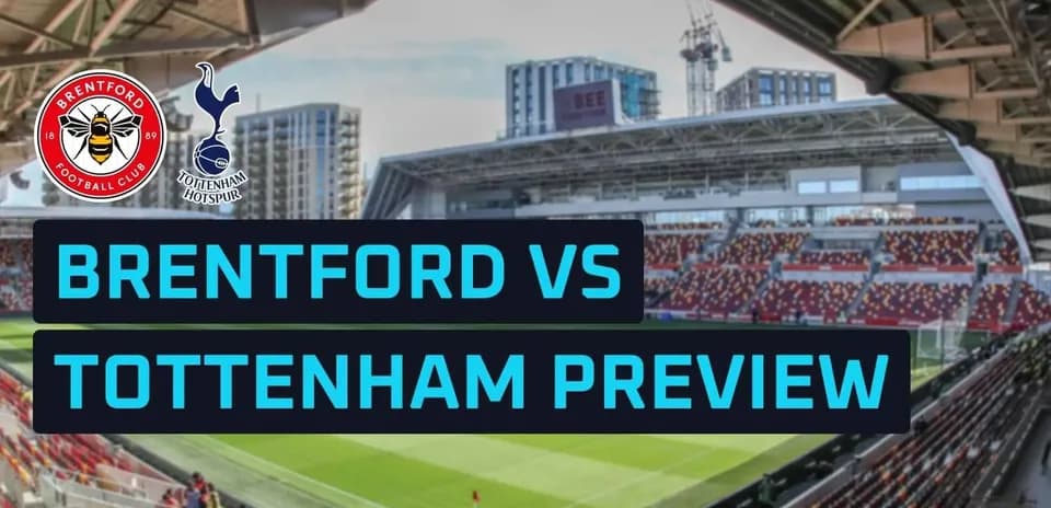 Estadio vacío con logos de Brentford y Tottenham