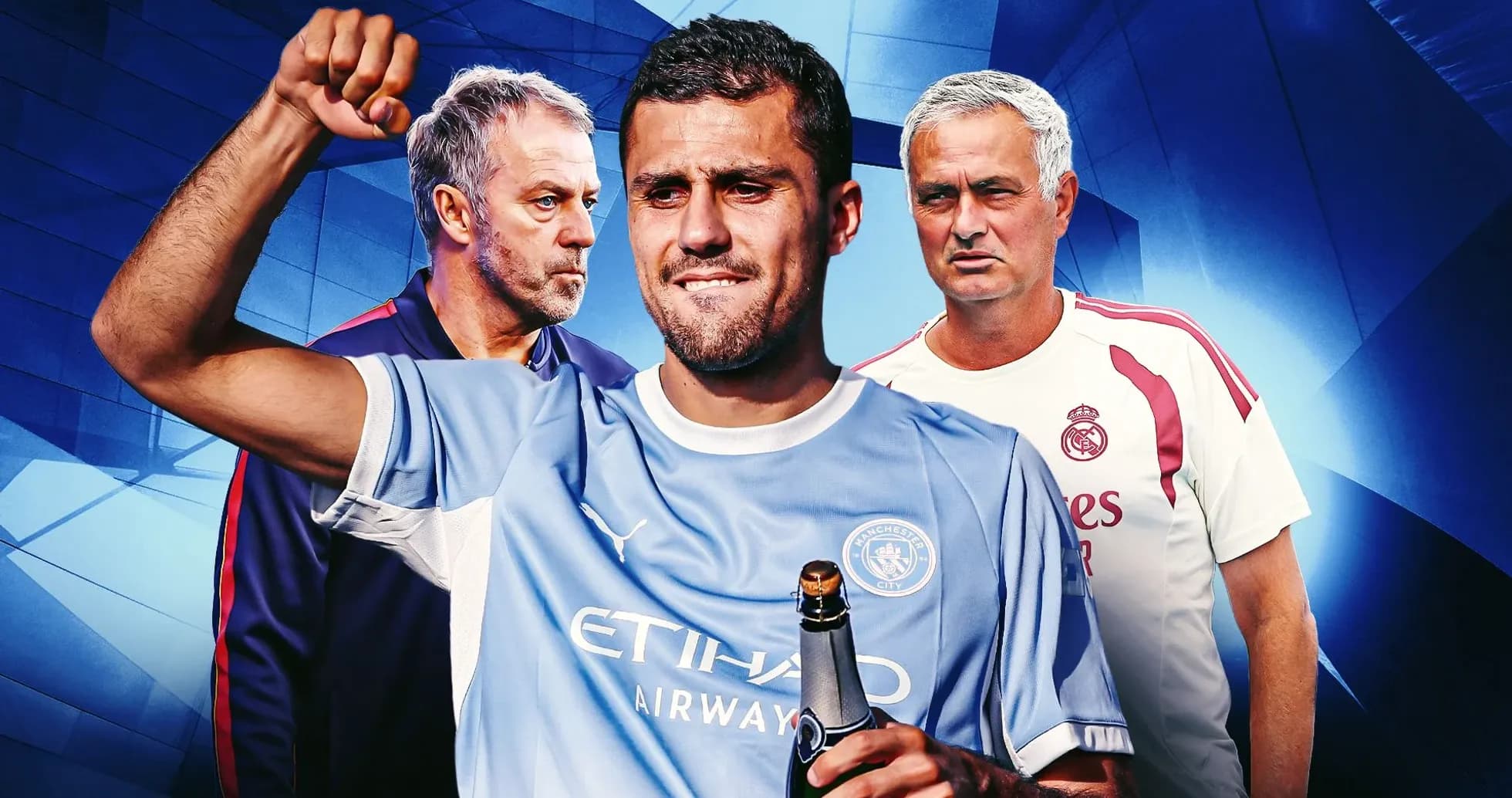 Jugador de Manchester City celebrando con botella de champán