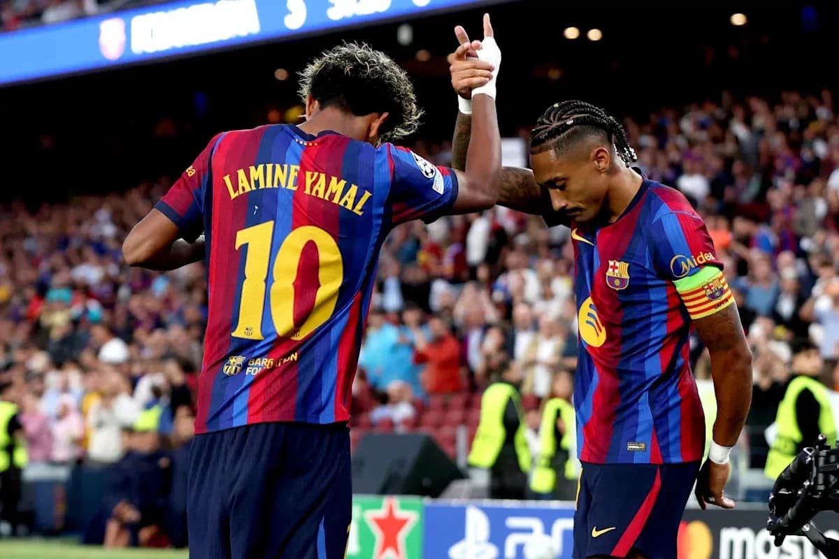 Jugadores de Barça celebrando un gol en el estadio