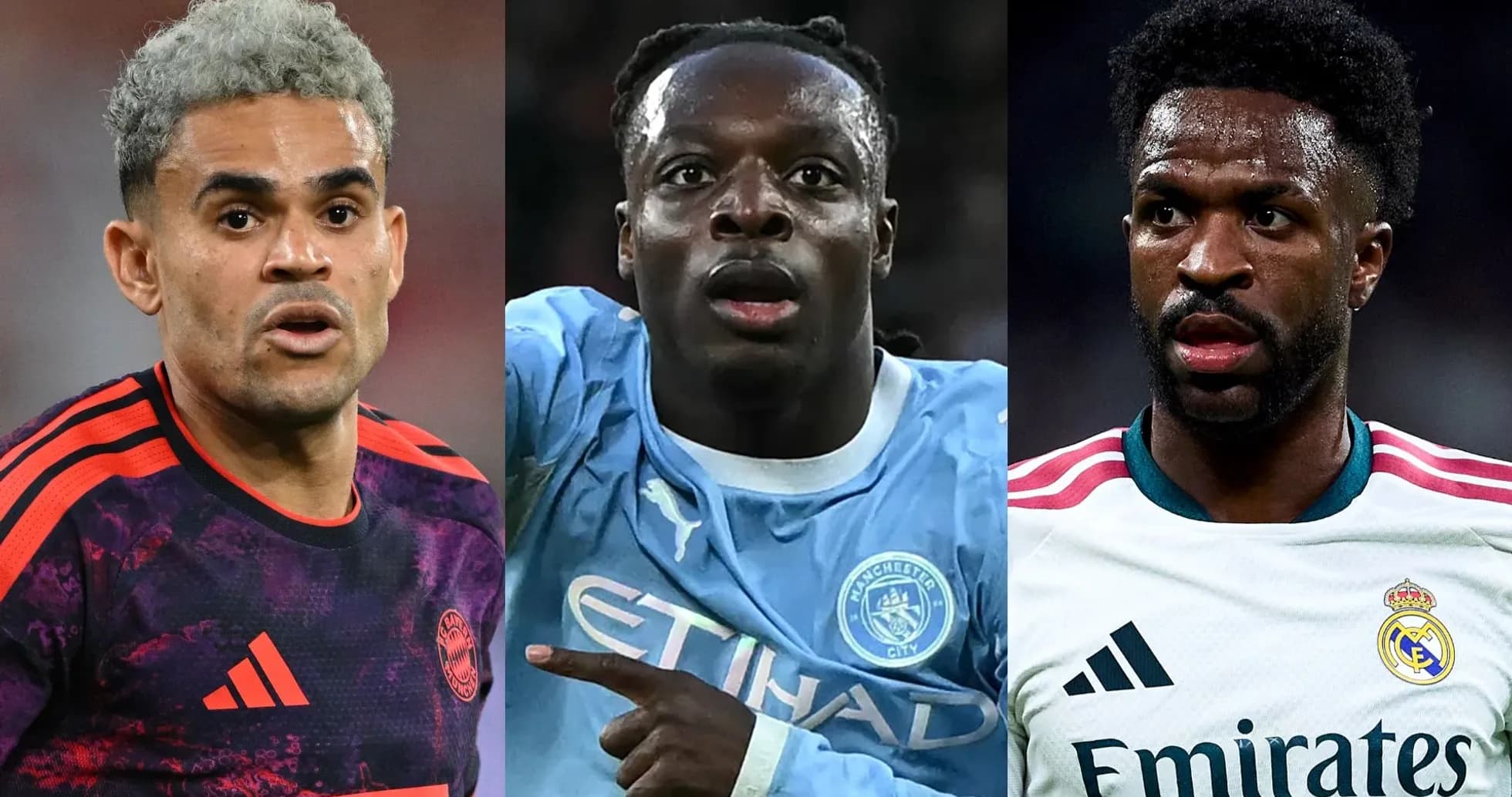 Tres jugadores de fútbol en acción durante partidos