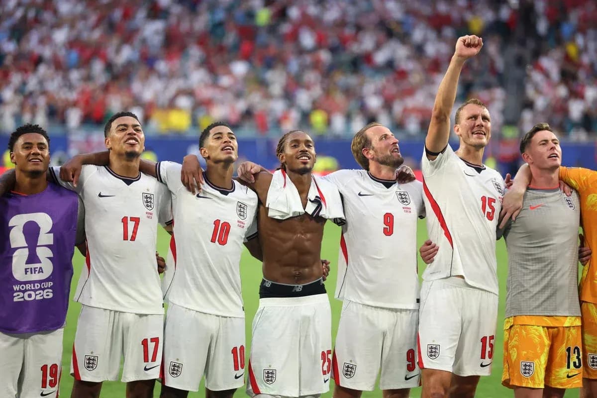 Jugadores de Inglaterra celebrando tras un partido