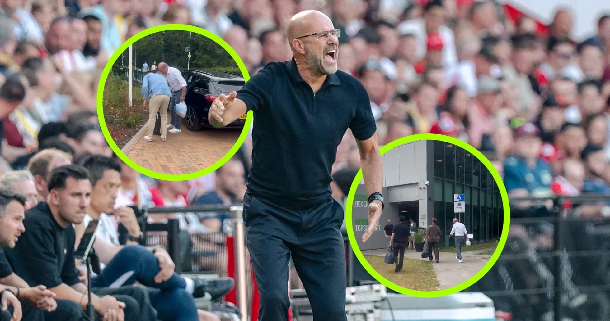 Entrenador dirigiéndose a la banca durante el partido