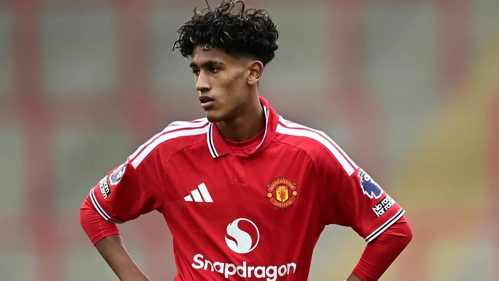 Jugador de Manchester United en la cancha