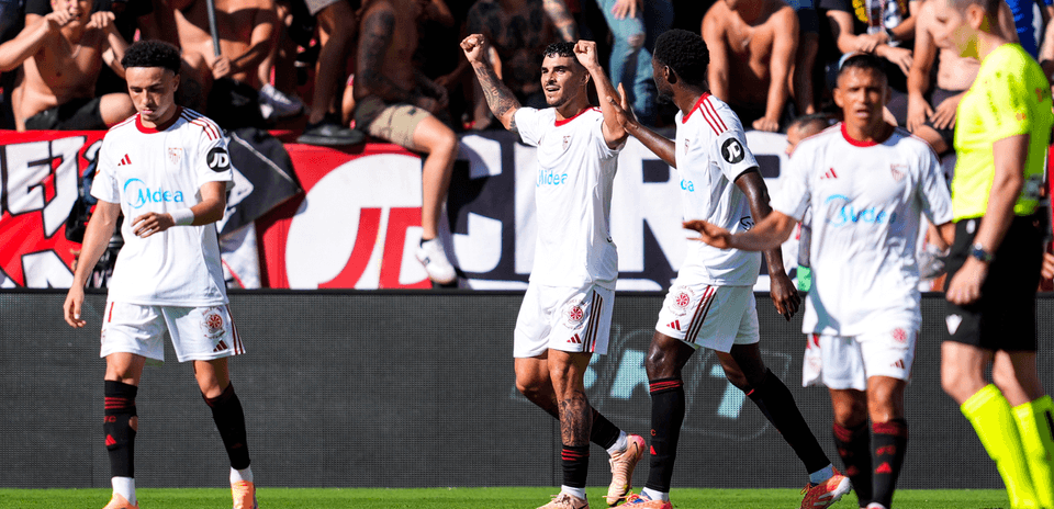 Jugadores celebrando un gol en La Liga