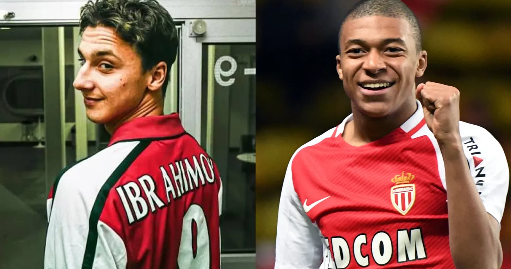 Zlatan Ibrahimović y Kylian Mbappé en camisetas de clubes