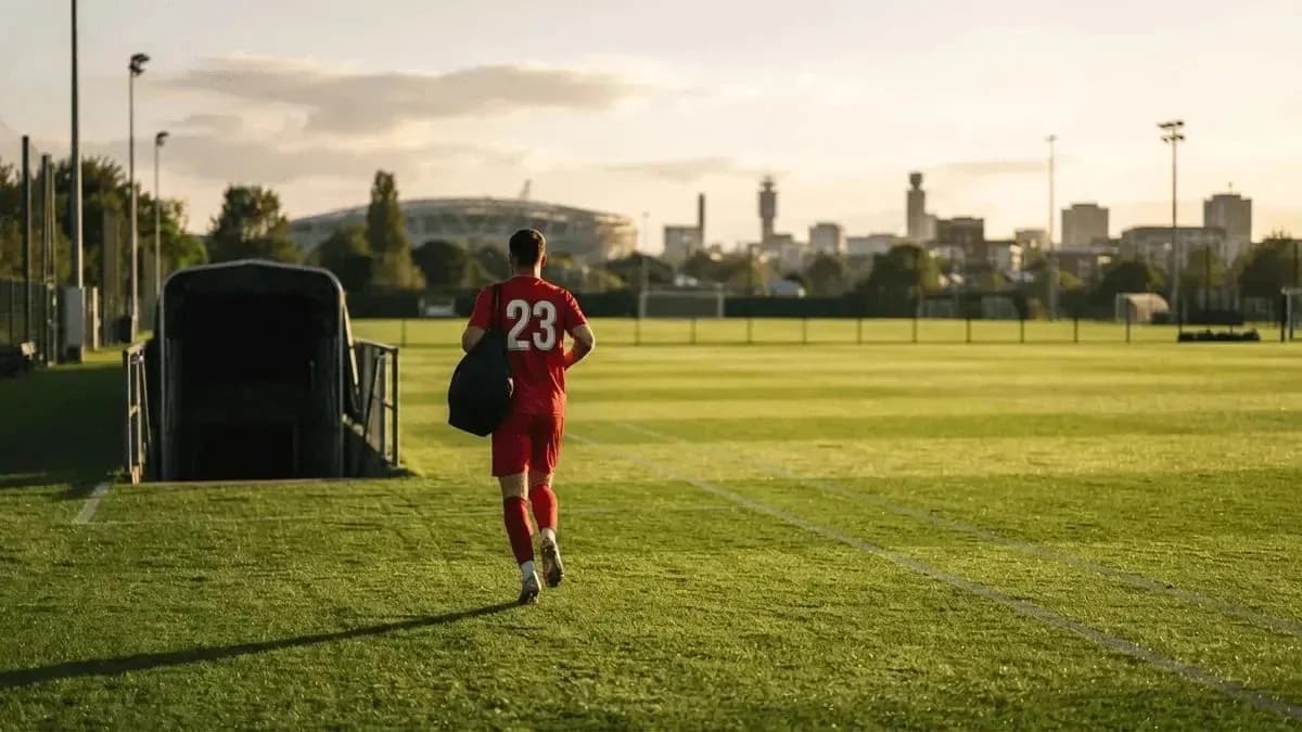 Jugador saliendo del túnel hacia el campo