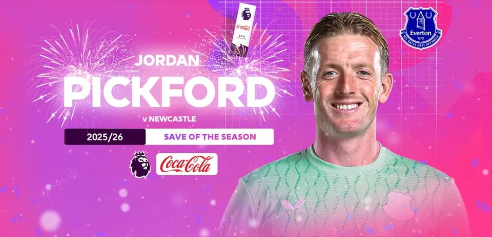 Jordan Pickford celebra la salvada de la temporada