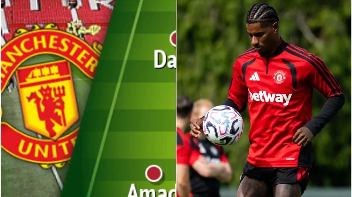 Marcus Rashford entrenando con balón en Manchester United