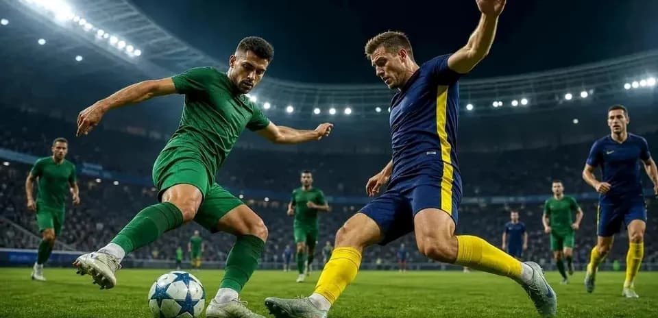 Jugadores de Kairat Almaty y Omonia Nicosia en acción