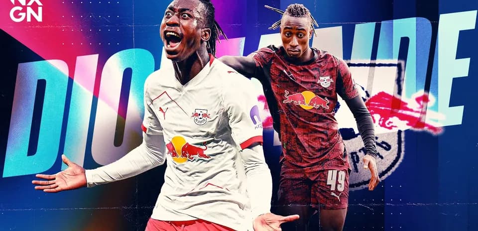 Dio Mavunde en acción con el RB Leipzig