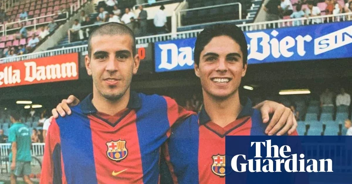 Jugadores de Barcelona posando en el estadio