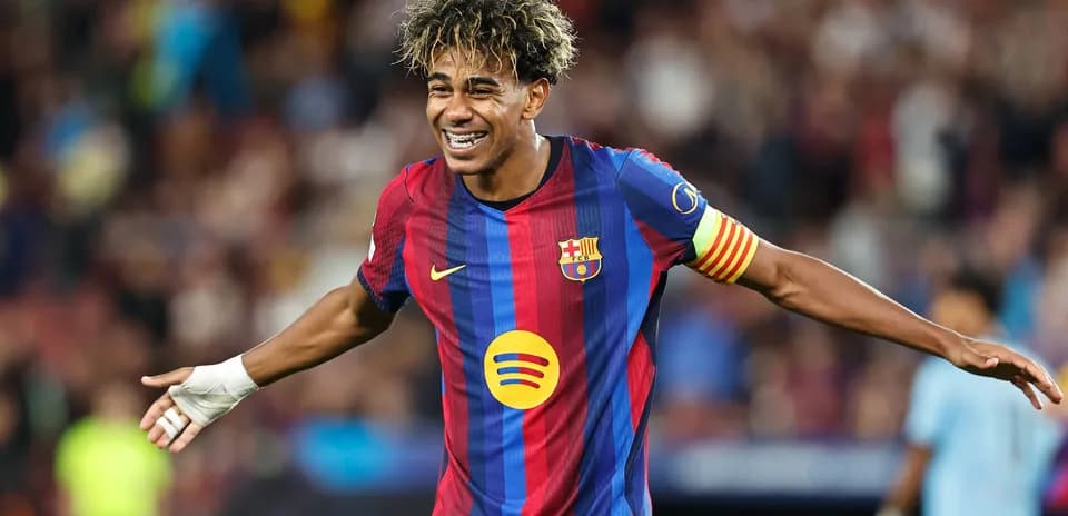 Jugador de Barcelona celebrando un gol en el estadio
