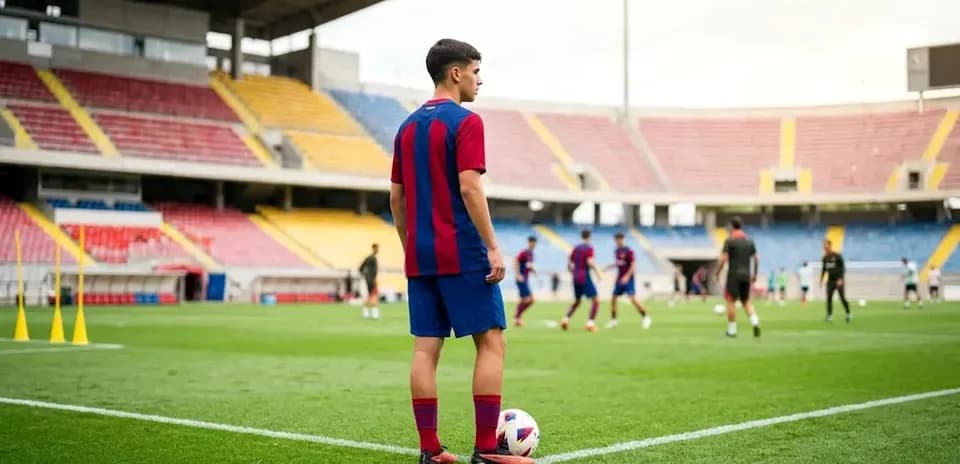 Jugador en el campo durante el entrenamiento del equipo