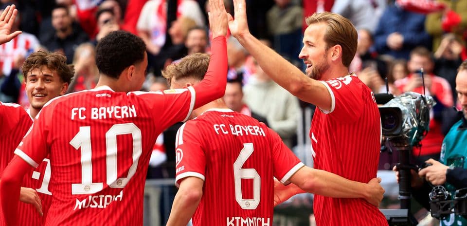 Jugadores de Bayern celebrando un gol en el estadio