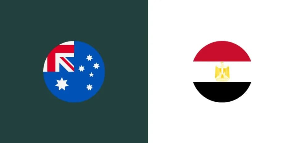 Banderas de Australia y Egipto en fondo simple