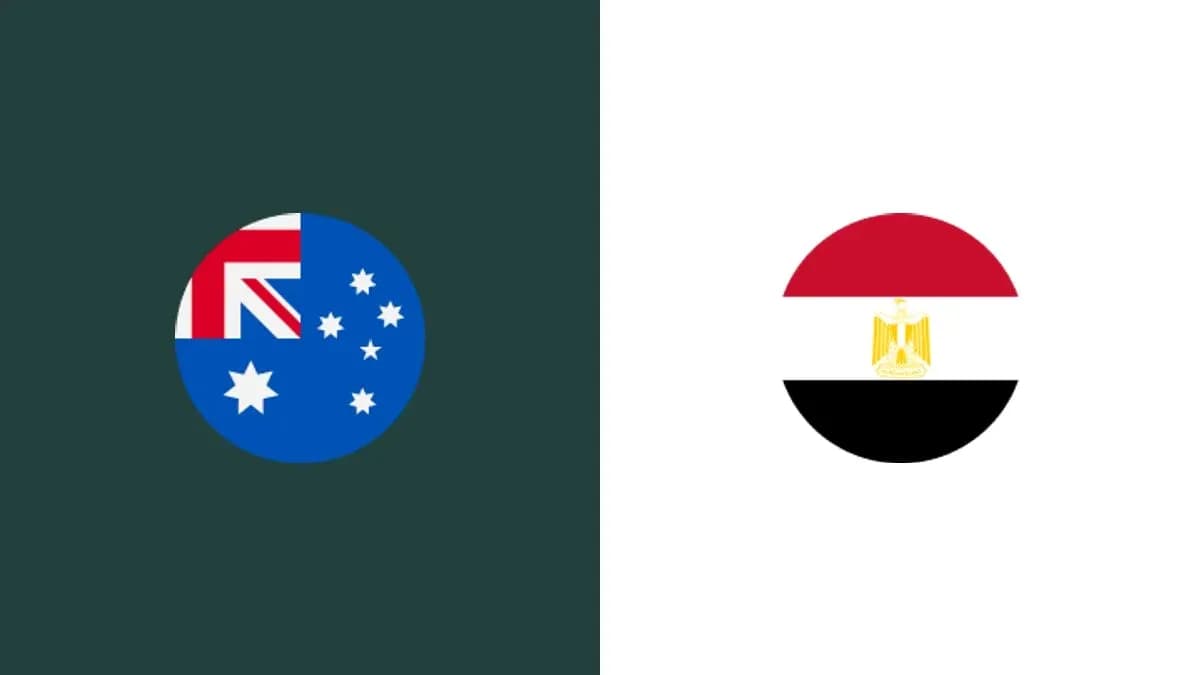 Banderas de Australia y Egipto en fondo simple