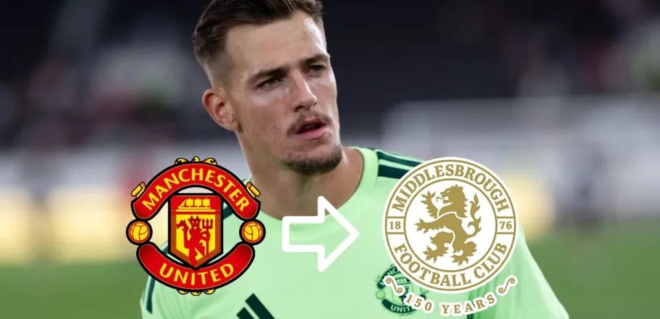 Jugador con camiseta verde entre logos de clubes