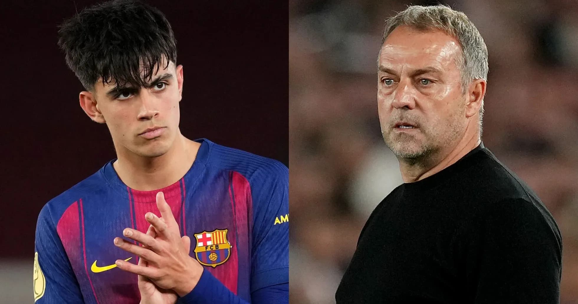 Jugador del FC Barcelona y entrenador en el banquillo