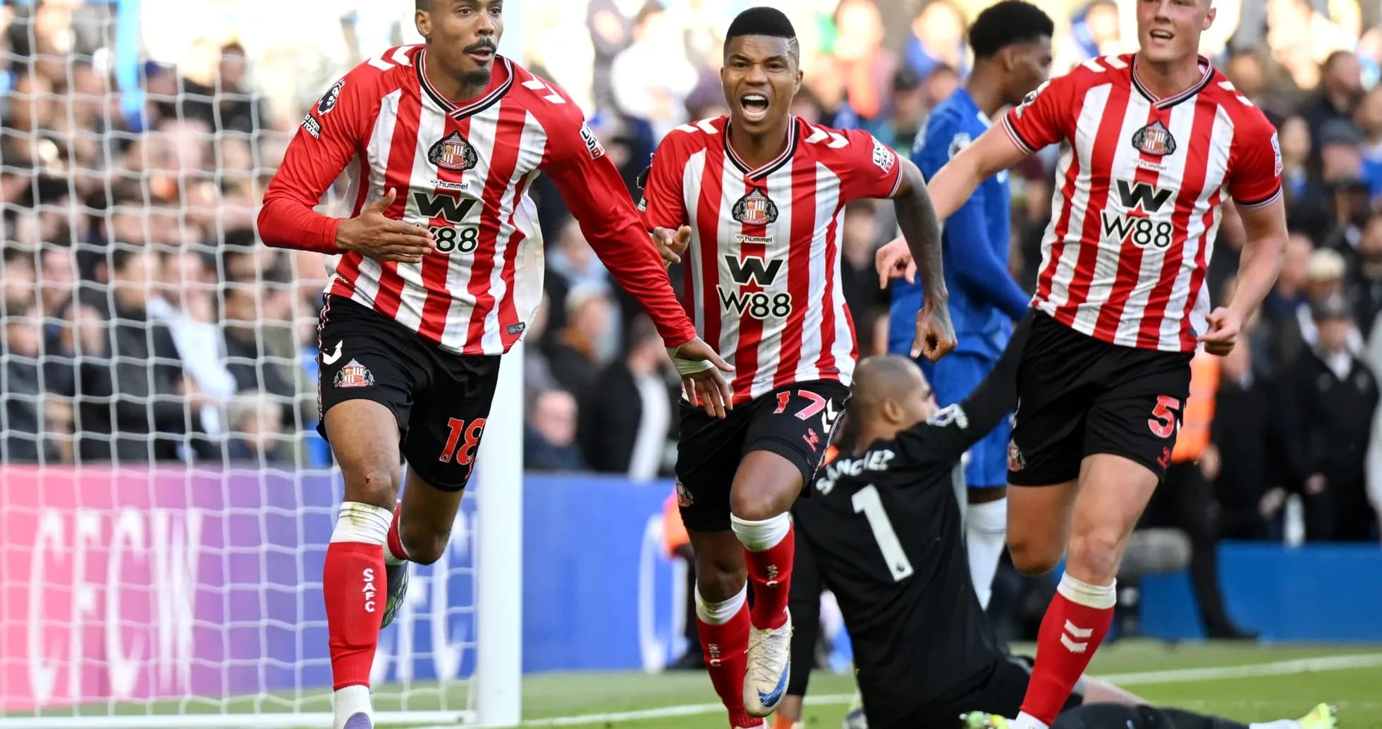 Jugadores de Sunderland celebrando un gol