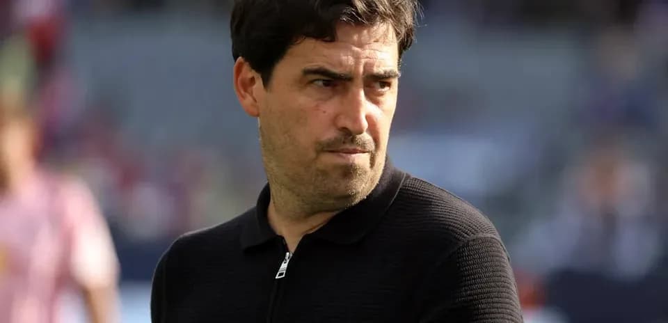 Entrenador observando el partido desde la línea lateral